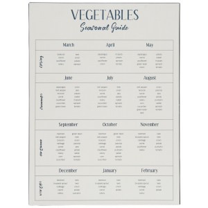 Metalskilt - Vegetables Seasonal Guide